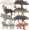 Wildlife Wolf Model Set 9PCS Arctic Wolf, King Siberian Wolf, Green Wolf Party Favors Toys for Boys Girls Kids, MQ20240124YSDW-2...