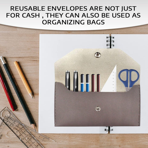 Cash Wallets for Women, Reusable Envelopes for Cash Leather Cash Envelope Wallet Men and Women Cash Wallet Envelope for Budgeting Cash Check Billi...