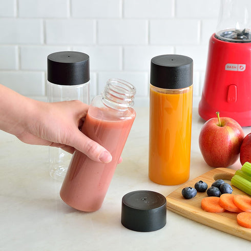 Youngever 8 Pack 10 Ounce Plastic Juice Bottles with Caps, Drinking Bottles with Lids, Beverage Containers...