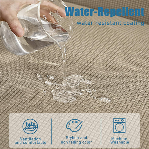 Water Repellent Couch Cushion Covers, Stretch Sofa Seat Slipcover Sets for Camper, Furniture Protector for Pets (Chair Cushion, Sand)...