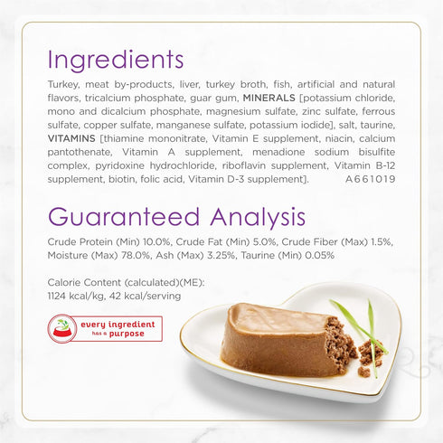 Purina Fancy Feast Gourmet Pate Wet Cat Food, Petites Tender Turkey Entree - (Pack of 12) 2.8 oz. Tubs...