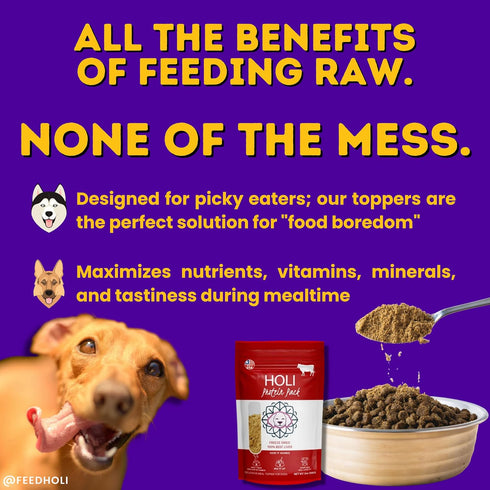 HOLI Rabbit Single Ingredient Dog Food Protein Topper - Made in USA – Human-Grade Freeze Dried Dog Food Mix in Topping – Grain Free, Gluten Free –...