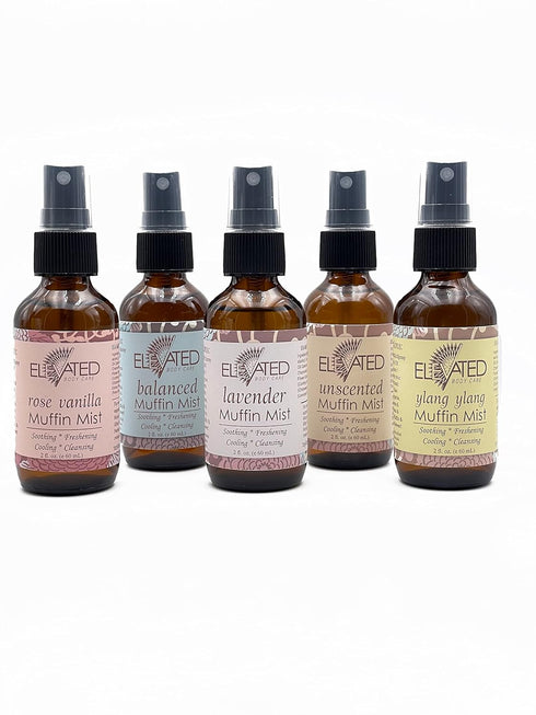 ELEVATED Muffin Mist – Organic Natural Feminine Spray| 5 Scents | Yoni Oil | Vegan | Herbal Infused Oil helps Soothe Vaginal Dryness, Itch, Sorene...