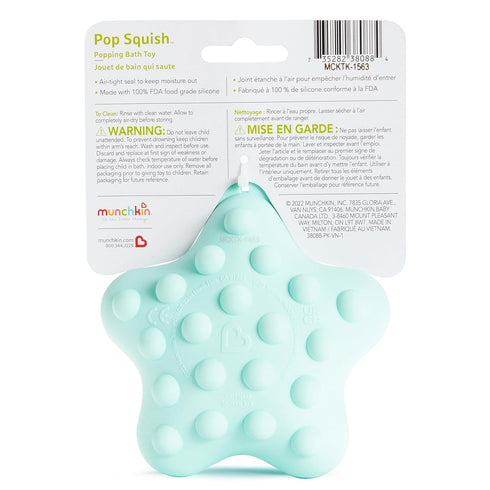 Munchkin® Pop Squish™ Mold Free Popping Baby Bath Toy, Squeezable Sensory Fidget Toy, Starfish...