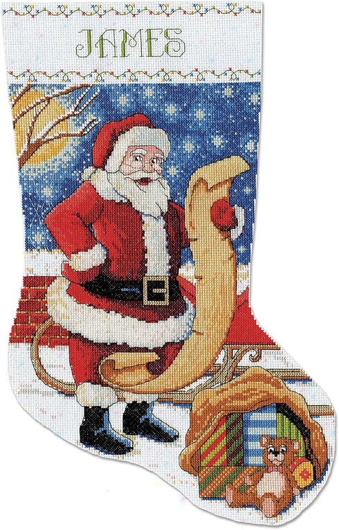 Design Works Crafts Santa's List Counted Cross Stitch Stocking Kit...