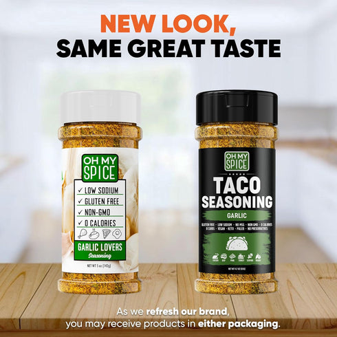 Taco Seasoning Mix Garlic Powder - Gluten Free & Low Sodium Mexican Seasoning Blend for Taco Tuesday Night. Garlic and Herb Seasonings for Fajita ...