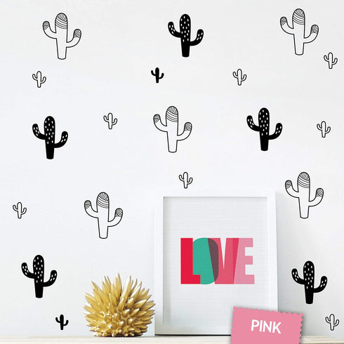 92pcs/Set Cactus Wall Stickers for Kids Room,Peel and Stick Home Decor Decals JW572 (Black)...
