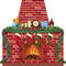 TaoBary Christmas Cardboard Fireplace 35.4 x 38.6 Inch Red Brick Bulletin Board Decoration Christmas Holiday Hearth Bulletin Board with 16.4 ft PV...