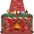 TaoBary Christmas Cardboard Fireplace 35.4 x 38.6 Inch Red Brick Bulletin Board Decoration Christmas Holiday Hearth Bulletin Board with 16.4 ft PV...
