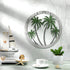 Zhengmy Metal Palm Tree Wall Art Decor Tropical Plaque Hanging Decor Decorative Art Antique Round Outdoor for Garden Home Patio Supplies, 12''(Gre...