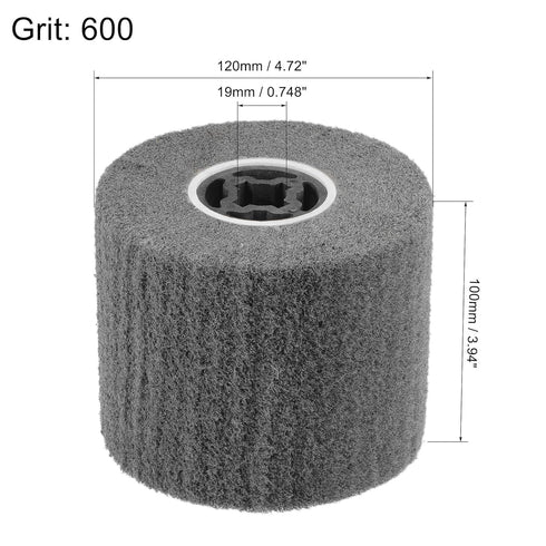 uxcell 120mmx100mm Non-Woven Polishing Burnishing Wheel Nylon Wire Drawing Abrasive Flap Wheel 600 Grit for Stainless Steel Copper Metal...