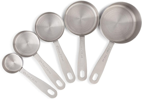 Stainless Steel Measuring Cups - 5 Piece Heavy Duty Measuring Cup Set with Storage Ring...