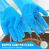 Pecute Pet Grooming Gloves, Heat Resistant Cat Bathing Gloves with High-Density Teeth, Silicone Dog Bathing Gloves with Enhanced Five Finger Desig...