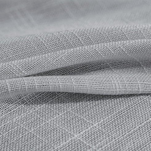 FMFUNCTEX Linen Semi Sheer Grey Curtains for Bedroom Living Room, Gray Curtain Panels 72 Inches Length Sheer Linen Textured Window Drapes Farmhous...