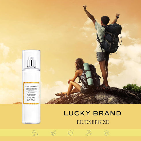 Lucky Brand Re/Energize The New Sustainably-Inspired & Exhilarating Mood-Evoking Unisex Fine Fragrance Mist For Women & Men, 8.0 Fl Oz (Pack of 1)...