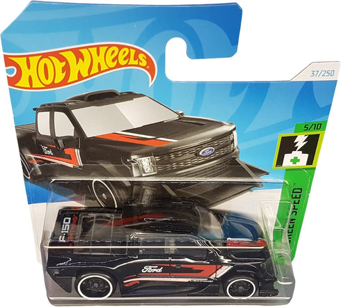 Hot Wheels Ford F-150 Lightning Custom Black HW Green Speed 5/10...