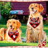2 Pieces Valentines Day Dog Bandana Buffalo Plaid Valentine Scarf Red Black Checked Puppy Bandanas Personalized Dog Bandana Custom Dog Bandana for...