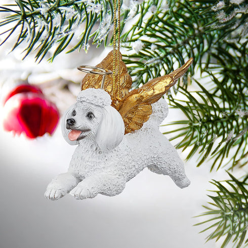 ANGEL WHITE POODLE ORNAMENT...