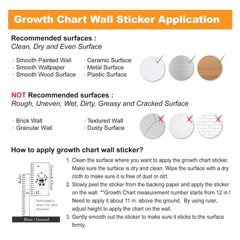 Ocean Wall Sticker Growth Chart for Kids, Height Chart for Boys and Girls, Growth Chart Sticker, Growth Chart Decal...
