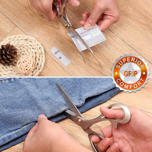 Fabric Scissors 8.5 Inch Heavy Duty Dressmaking Shears Sewing Tailor Scissors, Ultra Sharp All Metal Stainless Steel Craft Household Scissors for ...