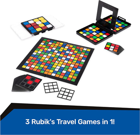 Rubik's Pack & Go, 3 Game Bundle Race Flip Capture 2-Player Sequence Board Games 3D Puzzle Travel Game Gift Set, for Adults & Kids Ages 7+ Amazon ...