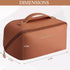 Travel Makeup Bag Large Capacity Cosmetic Bags Waterproof Toiletry Bag for Women Lay Flat PU Leather Makeup Bag with Divider and Handle Makeup Org...