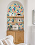 HAOKHOME 93386-4 Peel and Stick Wallpaper Floral Removable Stick on Contact Paper for Bathroom White/Orange/Green 17.7in x 9.8ft...