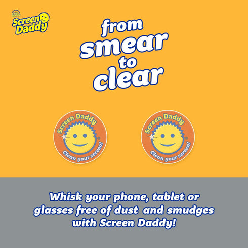 Scrub Daddy Screen Cleaning Microfiber Cloth Pads, Cleaning Pads for Phone, Computer Screen, Eye Glasses, Lenses, Scratch-Free, Streak-Free, Reusa...