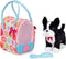 – Toy Dog – Plush Puppy – Dog Carrier – Toy Boston Terrier – 3 Years + – Floral Print Glam Bag & Boston Terrier Pup...
