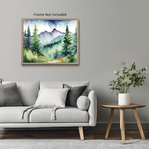 Posterizer 1 pcs- mountains and trees beautiful landscape nature 5-Landscape & Nature Art-Floral Botanical Art- Decor for Home & Office- unframed ...