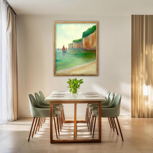 Posterizer 1 pcs-coastal scene-sea and boats-retro painting style 3-Coastal & Nautical Art-Gift for Street Art, Mural Fans -Decor for Home & Offic...