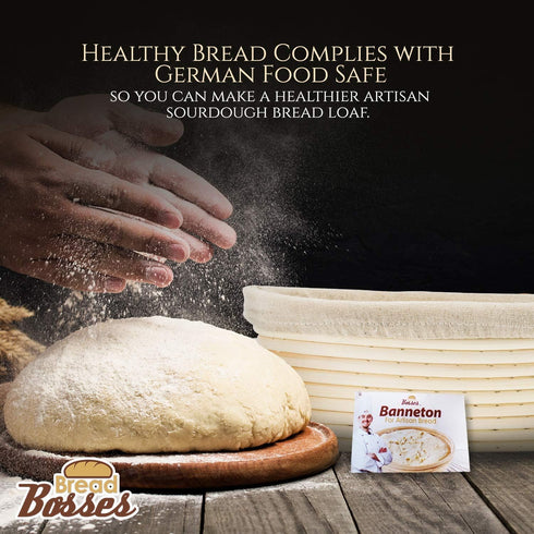 Oval Bread Banneton Proofing Basket - 10 Inch Baskets Sourdough Brotform Proofing Basket Set Banaton Towel for Baking Oval Proofing for Sourdough ...