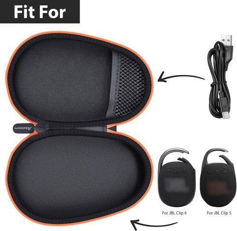 Travel Case Replacement Compatible with JBL Clip 5/ Clip 4 Bluetooth Speaker, Ultra-Portable Speakers Protective Storage Bag Fits for Charger & US...
