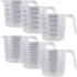 U.S. Kitchen Supply Plastic Measuring Cups with Handles - 16 oz (500 ml) Liquid Measuring Cup Set of 6 - Clear Microwave Safe Kitchen Cups - Measu...