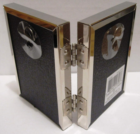 EXP Silver Hinged Double Folding Metal 2x3 Picture Frame Tabletop or Wall Hang...