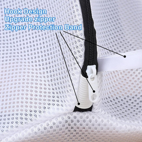 2Pcs Shoe Washing Bag for Washing Machine, LIOUCBD Mesh Laundry Bags for travel, Metal Zipper Wash Bag for Delicates, Shoe Dryer Bag for Sneakers ...