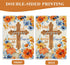 Fall for Jesus He Never Leaves Decorative Garden Flag, Religious Autumn Cross Pumpkin Flower Yard Outside Decorations, Christian Floral Seasonal O...