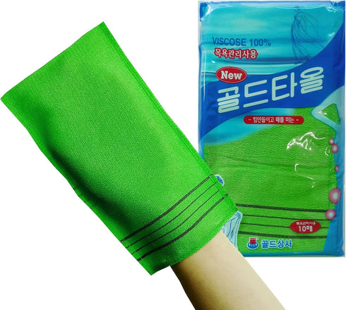 GOLDSANGSA-Korean Exfoliating Towel Washcloth Mitts (Large 10pcs)/Korean Italy Towel Skincare Exfoliating Scrub Bath Cloth Remove Dead Skin...