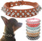 Spiked Dog Collar Brown Soft Pu Leather Funny Mushrooms Rivet Spike Studded Puppy Collar Adjustable Outdoor Pet Dog Collar for Small Medium Large ...