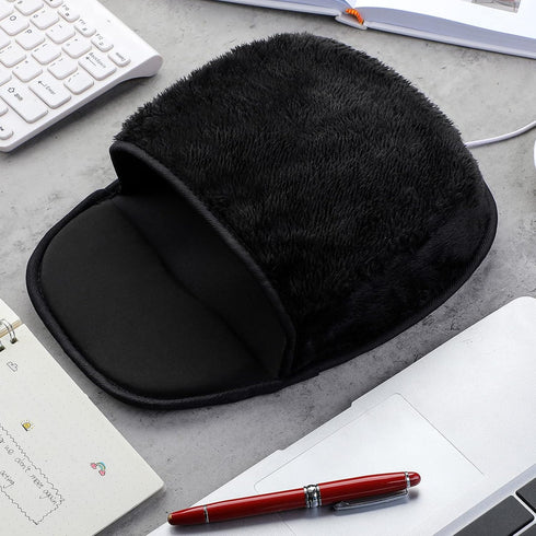2 Pieces Heated Mouse Pad Hand Warmer USB Heated Mousepad Plush Heated Mouse Pad Removable Hand Warming Mouse Pad for Men and Women Office Home Co...
