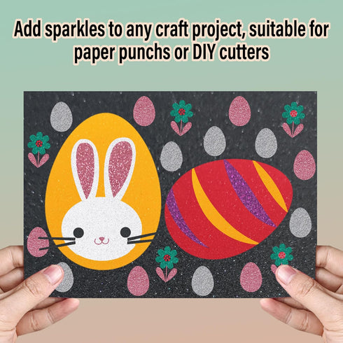 Sticky Glitter Foam Sheets, 20 Packs Thick Self-Adhesive Sparkle EVA Paper Stickers for School Projects, 30 x 20cm (Multi-Color)...