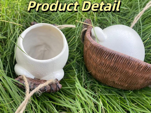 Swing Planter Pots Smiley Face Planter Hanging Resin Flower Head Planters for Indoor and Outdoor Plants,Succulent Pots for String of Pearls Plant-...