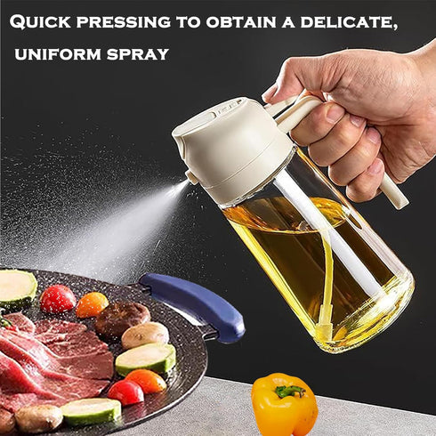 16oz Olive Oil Dispenser, 2 in 1 Oil Sprayer for Cooking?470ml spray bottles?oil dispenser for kitchen?Salad,BBQ...