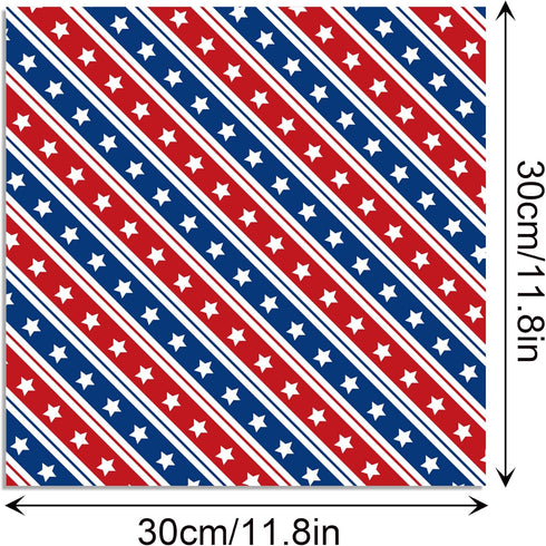 24Sheets Patriotic Pattern Paper 4th of July Double-sided Red Blue White Star Scrapbook Paper for Independence Day for Card Making Photo Album Cra...