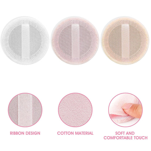 24Pcs Powder Puff Cotton Round Makeup Puff Pads with Strap Face Powder Puffs for Loose and Foundation Cosmetics Sponge Powder Puffs...