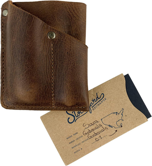 Hide & Drink, Front Pocket Wallet, Multitool Pouch, Card Holder, Money Organizer, Travel Accessories, Full Grain Leather, Handmade, Bourbon Brown...