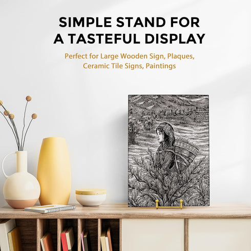 TR-LIFE 12 Inch Large Plate Stands/holder for Display - Metal Picture Frame Holder Stand + Small Easels for Platter, Book, Plaques, Photo, Tableto...