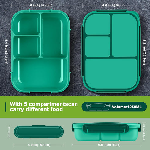 Bento Box Adult Lunch Box,Kids Child Lunch Box-Leak-Proof Bento Box with Utensil,Lunch Containers for Adults Men Women with 4 Compartments,Microwa...