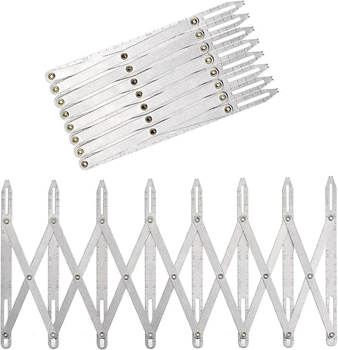 Aluminum Expanding Sewing Gauge Button Guide Equal Space Expandable Sewing Tools Device for Buttons Pleats Crafts...