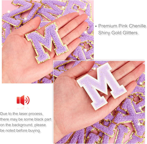 26 Pieces Glitters Patches Iron on Letters Chenille A-Z Patches Decorative Repair Embroidered Personalized Sew on for Clothing Repairing Hats Shir...